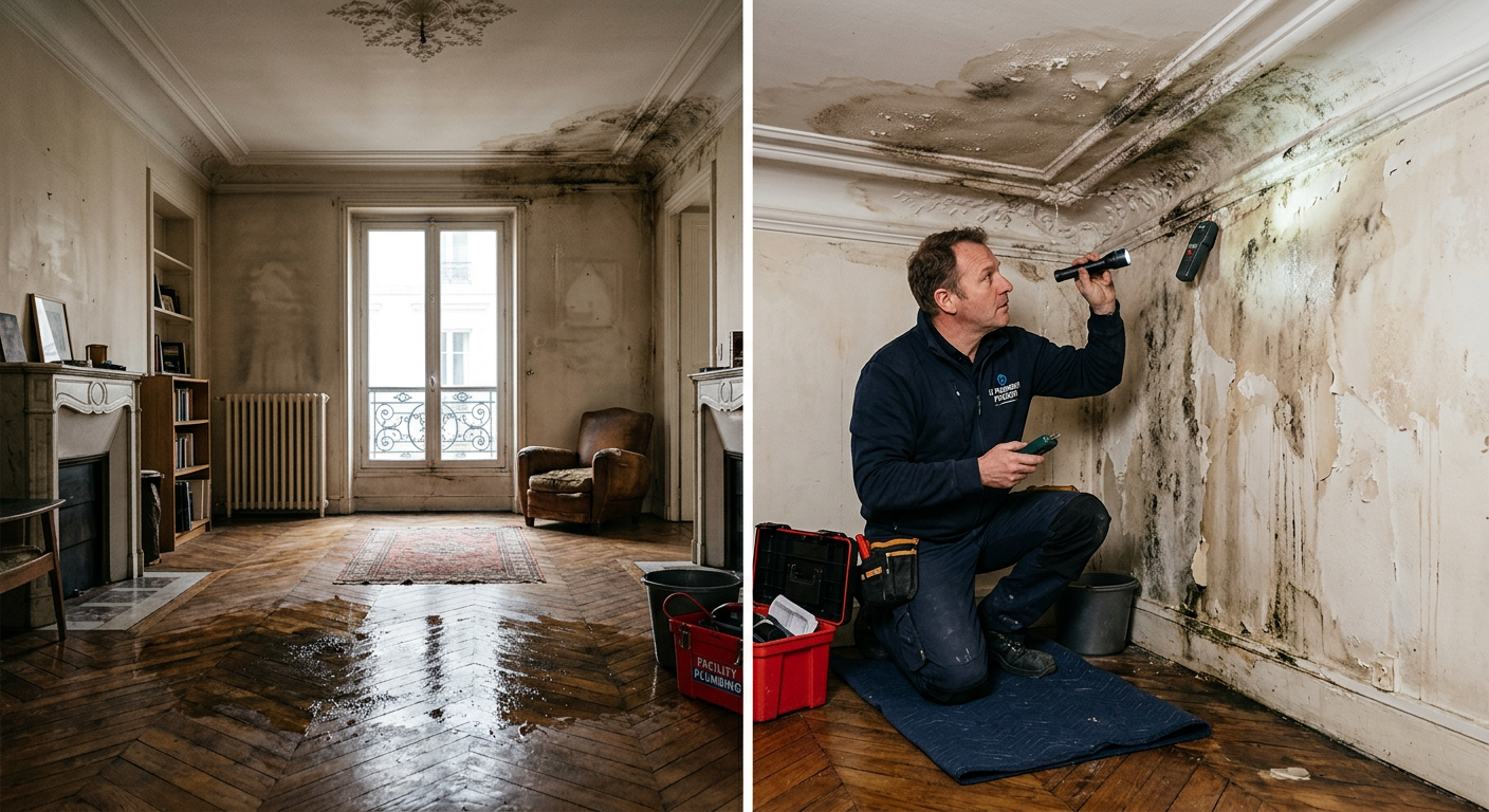 Intervention urgente dégât des eaux dans un appartement à Moissy-Cramayel